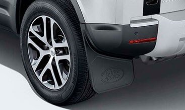 Rear Classic Mudflaps — Traditional rear mudflaps with Defender style