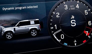 Dynamic Mode Interface — Sport mode display on Pivi Pro with performance gauges
