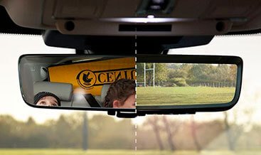 ClearSight Rear View Mirror — Digital mirror displaying live camera feed from rear of vehicle