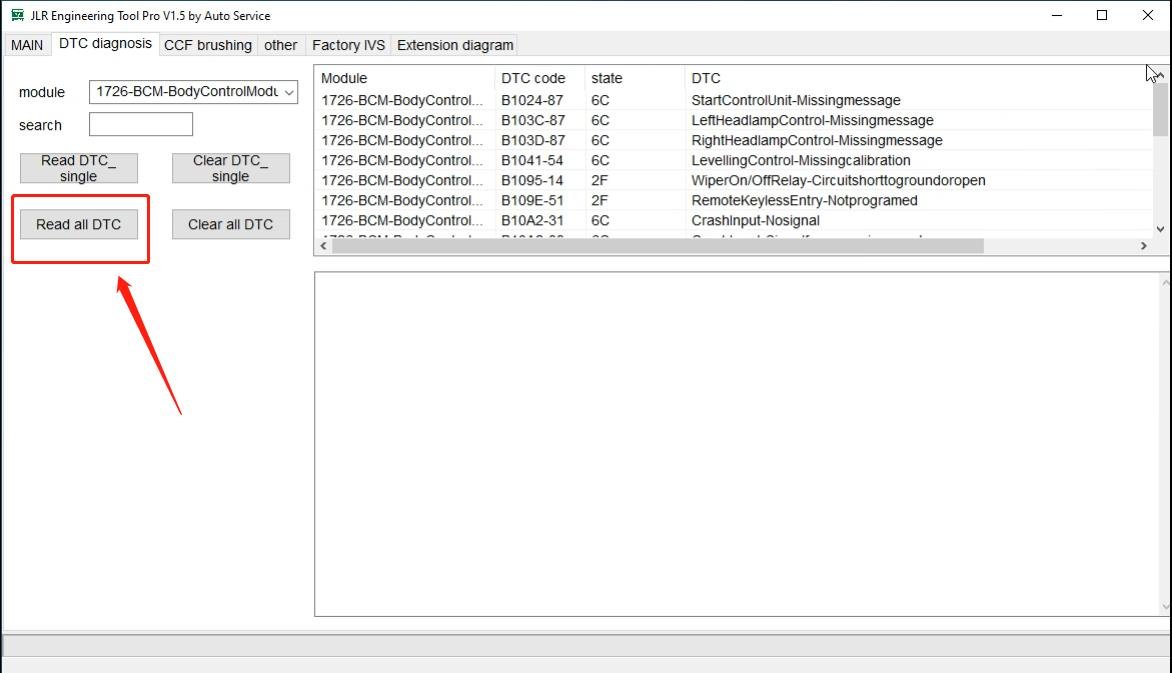 JET-PRO JLR Engineering Tool - DTC list — Multiple module fault code results