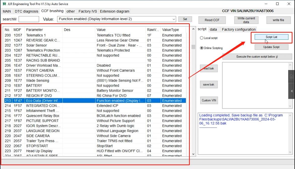 JET-PRO JLR Engineering Tool - CCF editing — Modify vehicle configuration values