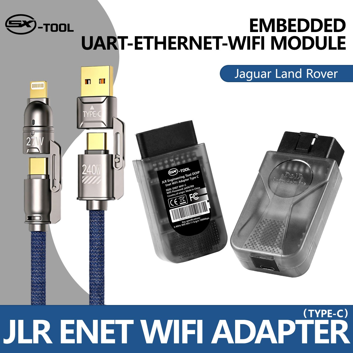 JLR Enet WiFi Type C — JLR Enet WiFi Type C — Front view with USB-C connector