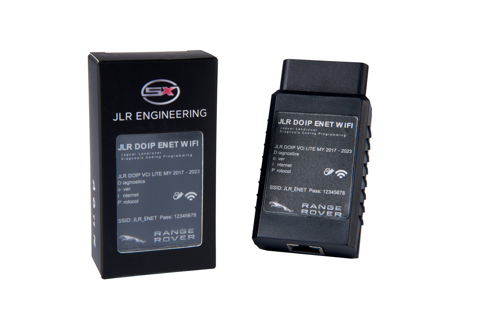 JLR Enet WiFi Adapter — JLR Enet WiFi adapter — front view with premium build