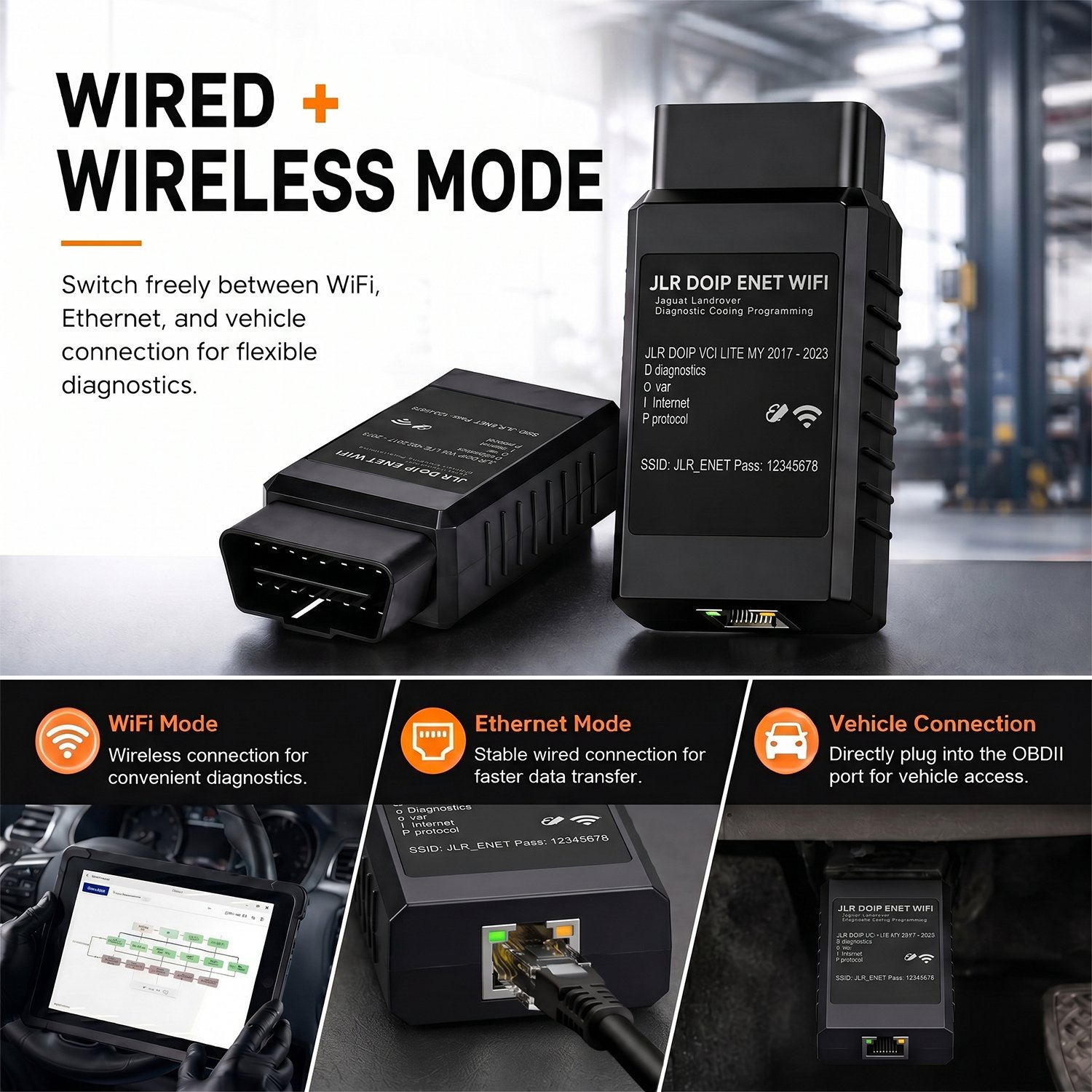 JLR Enet WiFi Adapter — OBD diagnostic adapter product detail