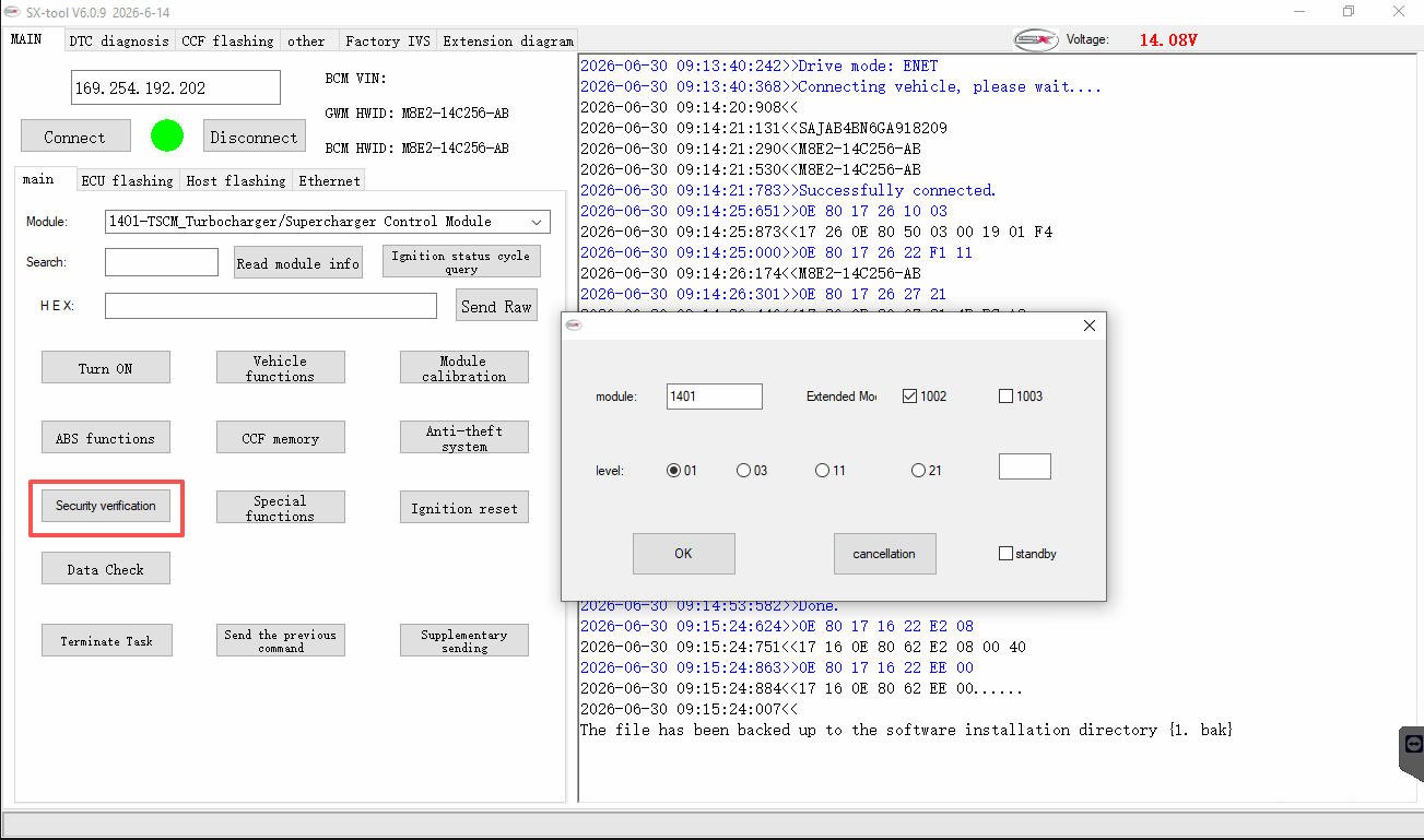 SX-TOOL V6.0.9 — Vehicle functions — Special functions and ignition reset